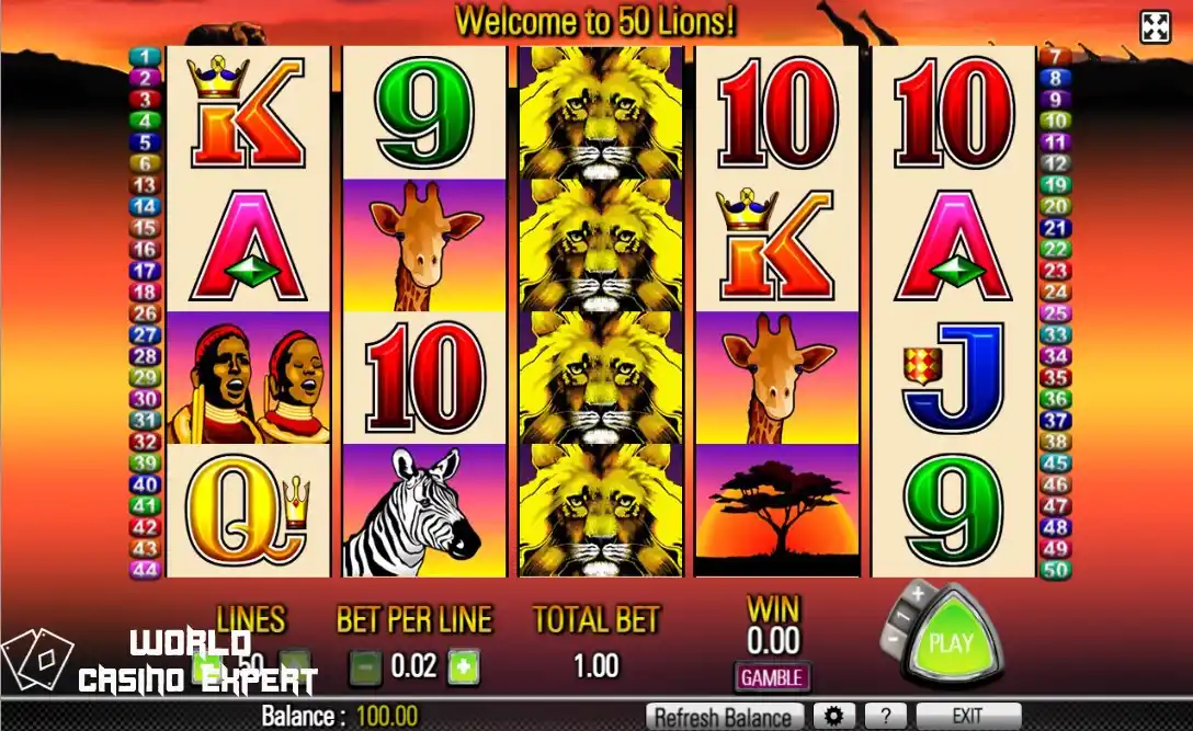 Spielen 50 Lions Kostenlos | World Casino Expert Deutschland