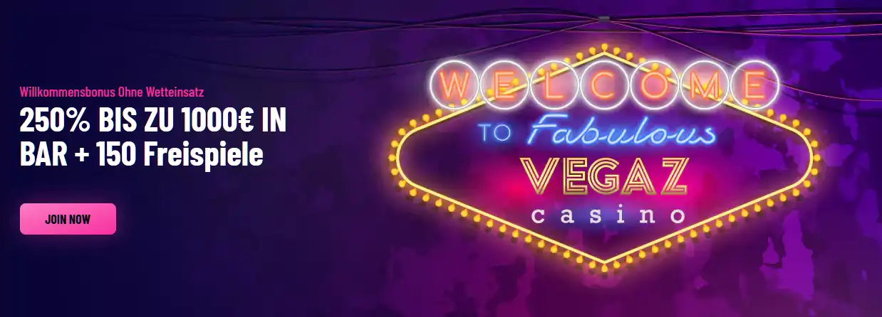 Vegaz Casino Werbeaktionen und Boni