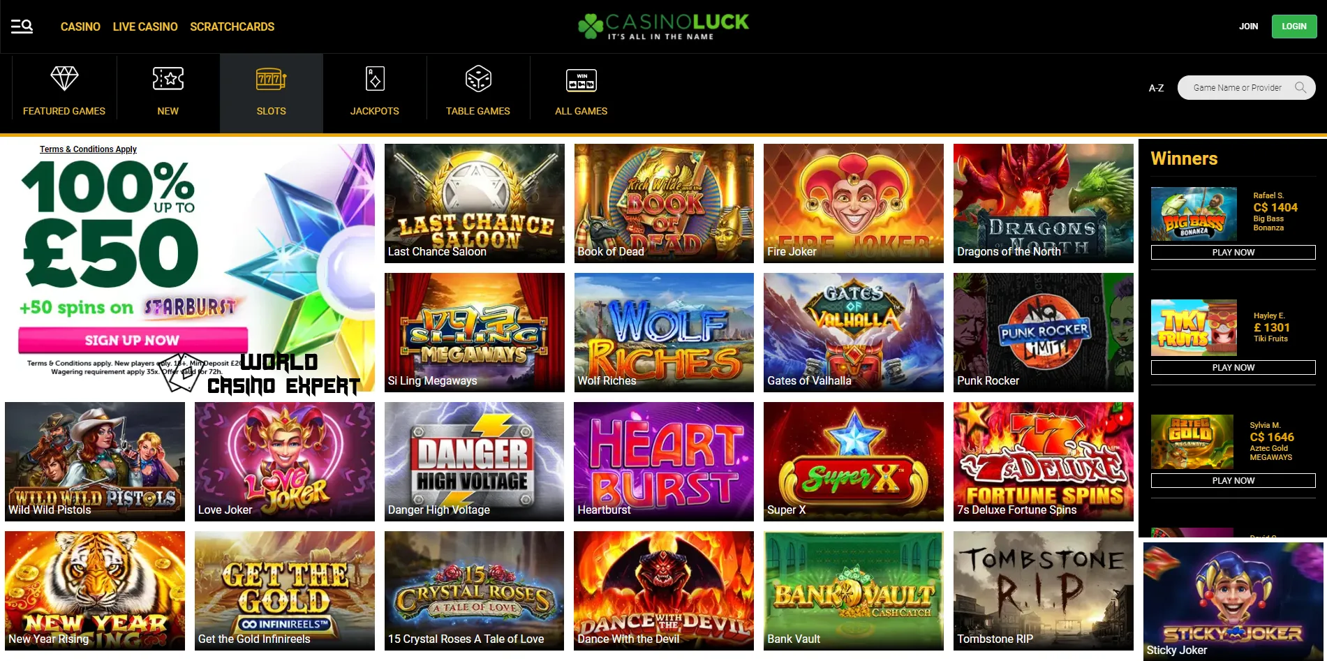 Spiele und Anbieter bei CasinoLuck | World Casino Expert