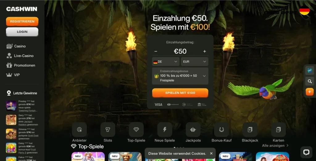 Bonusse für Spieler aus Deutschland bei CashWin Casino